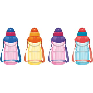 MILTON Water Bottle Kids Reusable Leakproof 12 Oz Plastic Wide Mouth Large  Big Drink Bottle BPA & Leak Free with Handle Strap Carrier for Cycling Camping  Hiking Gym Yoga - Bright Colors