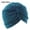 lake blue, variant on Soft Stretchable Headbands Hair Loss Turban Cancer Chemo Beanies Head Wrap Women's Hijabs Muslim Hat GREEN
