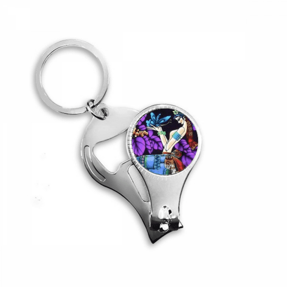 woman romance moonlight tree nail nipper key chain bottle opener clipper