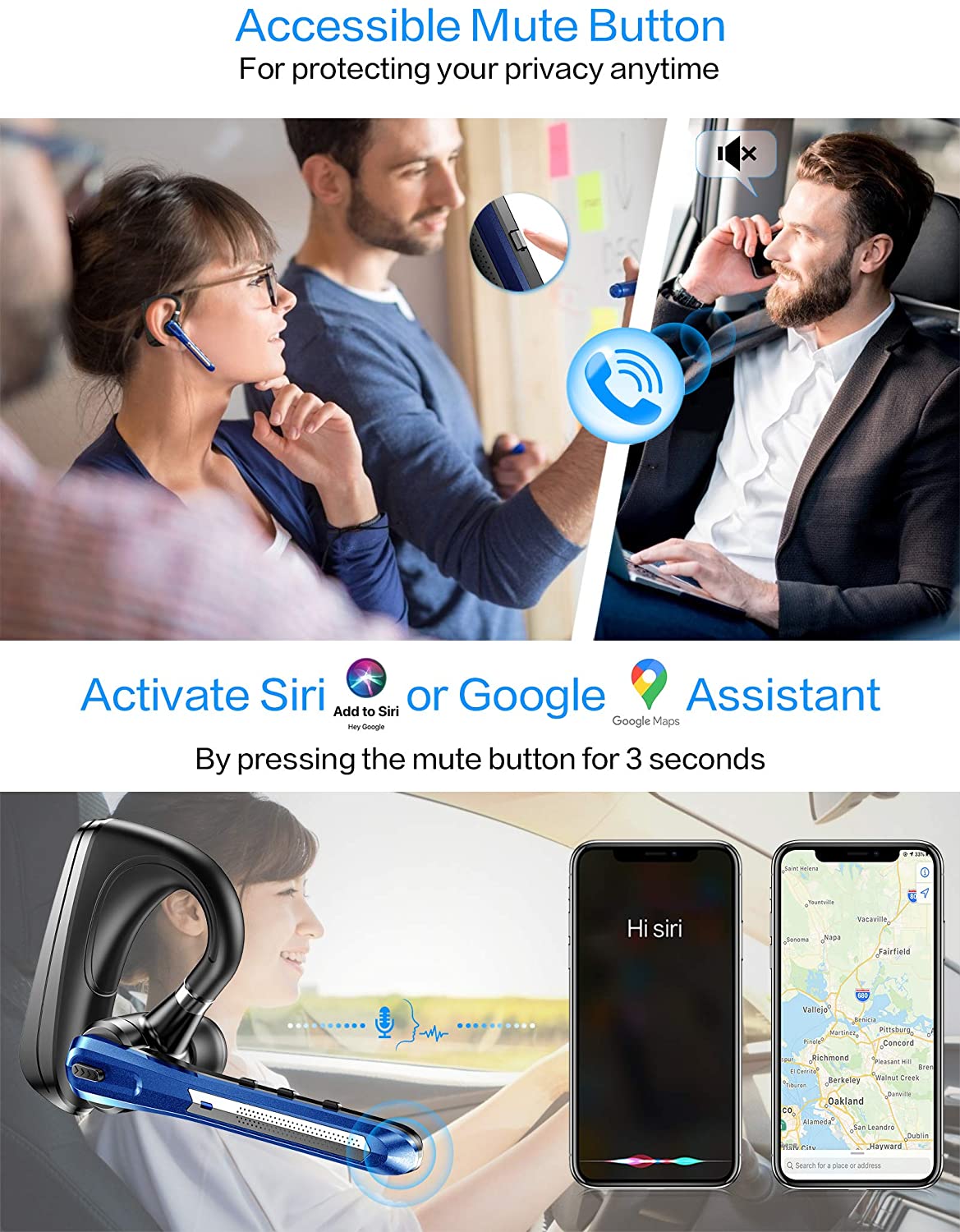 Bluetooth Earpiece V5.0 Wireless 