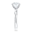 thumbnail image 3 of Rosec Jewels Certified Lab Grown Diamond Engagement Ring 3 Carat - EF-VS Quality - Round Diamond Ring with Crossover Shank, 14K White Gold, US 6.00, 3 of 8