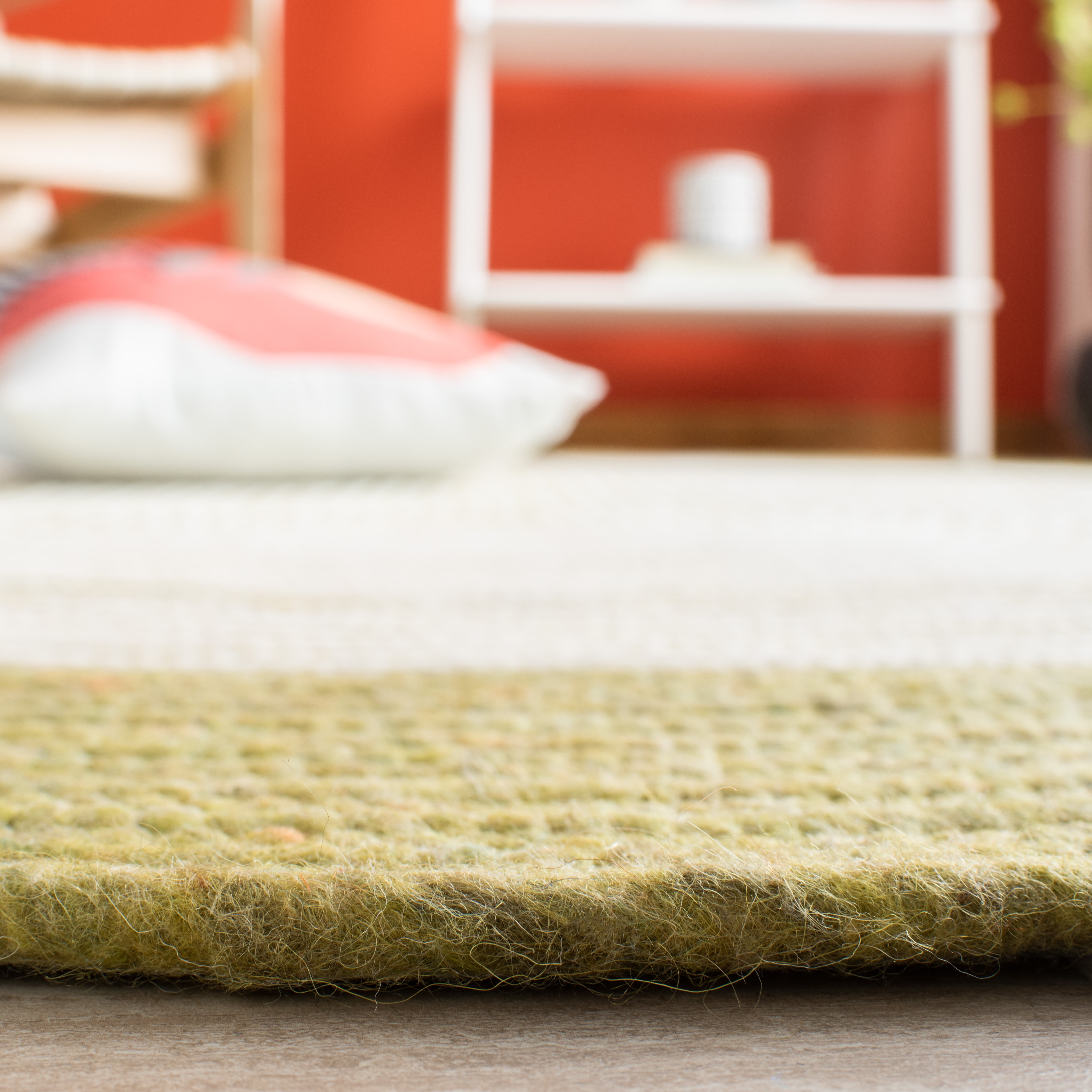 SAFAVIEH Braided Lars Geometric Reversible Area Rug, Green/Ivory, 5' x 5' Round