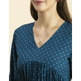 thumbnail image 3 of Moomaya Women Printed Viscose Dress, Long Sleeves V-neck Short Length Summer Dress, 3 of 7