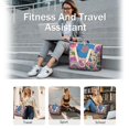 thumbnail image 5 of Tote Bag for Women - Colorful Floral Pattern Shoulder Bag - Large Utility Work Duffle Bag with Zipper Handbag for Travel, Work, Sprots, 5 of 5