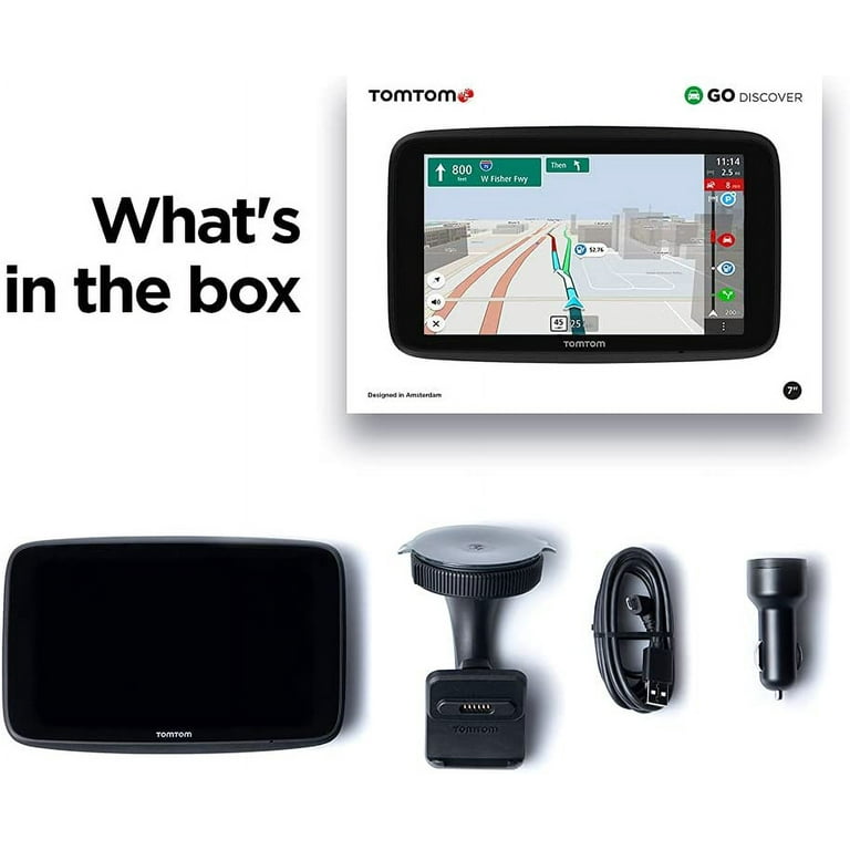 TomTom GO Discover 7 GPS Navigation Device with Traffic Congestion and  Speed Cam Alerts Thanks to TomTom Traffic, World Maps, Updates via WiFi