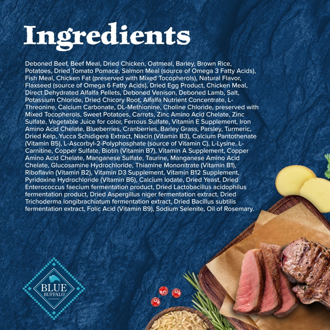 Blue Buffalo Wilderness Adult Dry Dog Food, Rocky Mountain Recipe, Red Meat, 24-lb. Bag