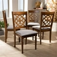 thumbnail image 5 of Baxton Studio Lylah Modern and Contemporary Grey Fabric Upholstered and Walnut Brown Finished Wood 4-Piece Dining Chair, 5 of 7