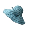 thumbnail image 2 of Qarigey Sombrero para el sol para mujer, ala ancha, gorra transpirable de verano, protección UV, sombrero de playa plegable Sombreros Cielo azul, 2 of 6