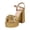 Gold, variant on Bowknot Heels for Women Chunky Platform Heels Ankle Strap Open Toe Heeled Sandals Lightweight Bridal Wedding Dressy Shoes Gold Size 7.5