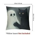 thumbnail image 4 of Shadudu Halloween Pillow Covers 18x18 Set of 2 Autumn Decorative Ghost Holding Black Cat Throw Pillow Cases Cushion Covers Outdoor Patio Farmhouse,Thanksgiving,Home Décor 24x24in, 4 of 7