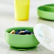 Parents Choice 5 Round Silicone Bowl with Lid and Suction Cup Sage Green