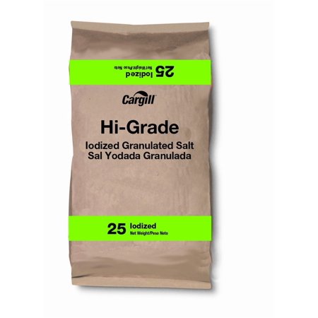 Cargill Diamond Crystal Iodized Hi Grade Evaporated Salt 25 Pound -- 1 each.