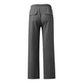 thumbnail image 4 of Gamivast Cotton Linen Pants Men Casual Summer Capri Pants Printed Cropped Comfy Baggy Trousers with Pockets Lounge Pants Gray XXL Pantalones De Hombre, 4 of 6