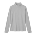 thumbnail image 6 of Athleisure Wear Long Sleeve Mock Neck Top for Women Full Zip Activewear Slim Fit Solid Breathable Stretchy Athletic Performance Training Tops Gray L, 6 of 6