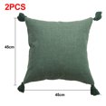 thumbnail image 2 of Funda de cojín de sofá para el hogar, funda de almohada con borlas, de algodón y cáñamo, sin núcleo, 2 uds., 2 of 5