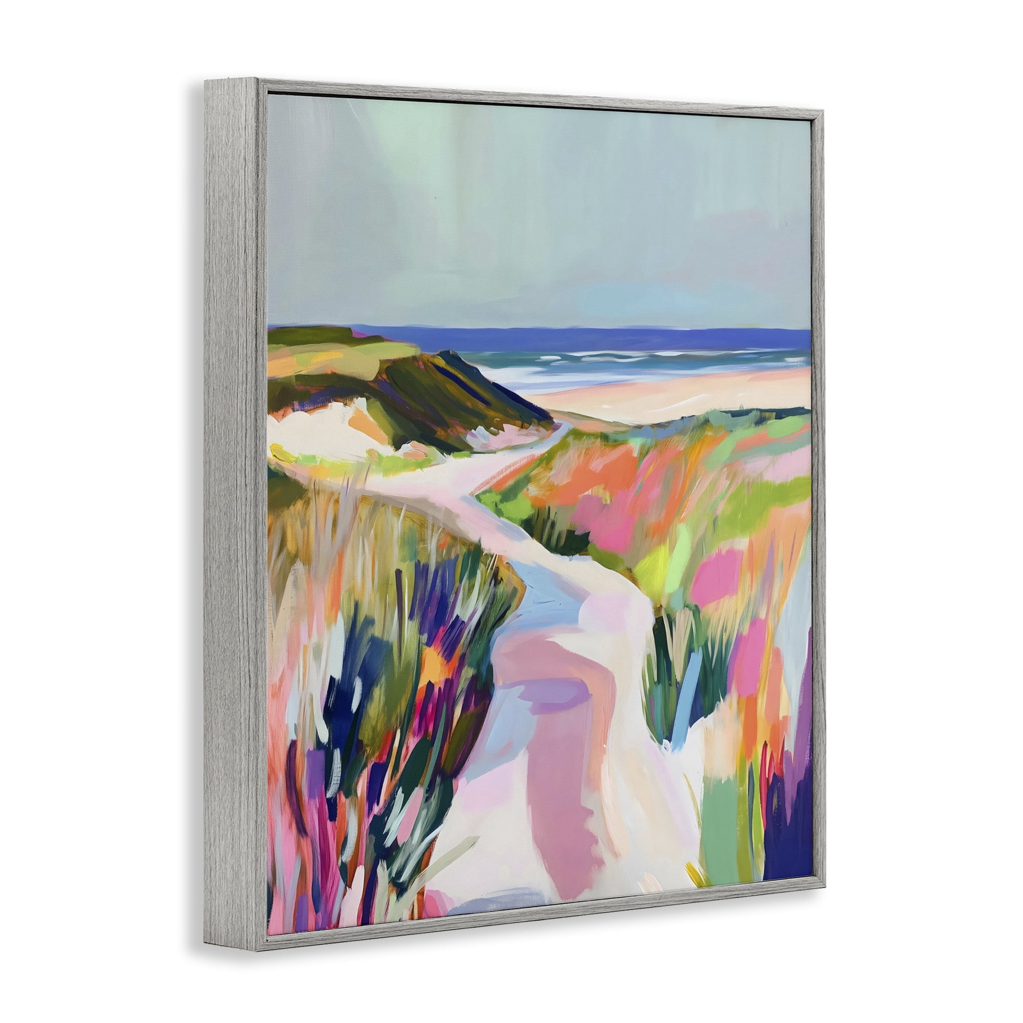 Stupell Industries Pathway Through Pastel Sand Dunes Gray Framed Giclee Art, design by The Prints Vibe