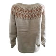 thumbnail image 4 of NAMTYQX Womens Sweaters Women's Pullover Sweaters Casual Long Sleeve Print Relaxed Fit Warm Crewneck Pink Size 2XL, 4 of 5