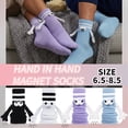 thumbnail image 6 of Bocaoying 4 Pairs Magnetic Holding Hands Socks, Funny Couple Novelty Socks for Women Men, Cute Mid-Calf Crew Socks with Creative 3D Eyes & Hands Design Interactive Gifts, 6 of 7