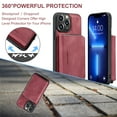 thumbnail image 6 of ELEHOLD Luxury Multi-Functional Wallet Case for iPhone 12 Pro Max Leather Purse Case with Detachable Card Slots Zipper Pocket Kickstand Function Shockproof Protective Case,Red, 6 of 6