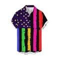 thumbnail image 6 of Mardi Gras Outfit for Men Button Down Short Sleeve Shirts Feathers Graphic Tee Funny Novelty Shirts Casual Collared Blouses, 6 of 6