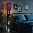 Floor Lamp with Shelves Corner Display Bookshelf Lamp for Living Room