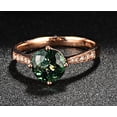 thumbnail image 3 of Classic 1 Carat Green Emerald and Diamond Rose Gold Engagement Ring for Women, 3 of 4