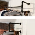 thumbnail image 3 of Wildnix Wall Mounted Drying Rack Clothes Rack with 80kg Load Capacity, Modern Black Iron Frame for Space-Saving and Stylish Storage, 3 of 6