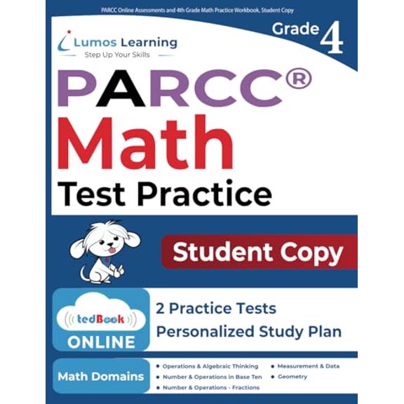 Pre-Owned PARCC Online Assessments and 4th Grade Math Practice Workbook, Student Copy: PARCC Study Guide