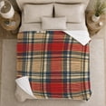 thumbnail image 5 of Classic Red Plaid Tartan Pattern, Dramatic Artistic Scene, Warm Flannel Blanket for Living Room and Reading Nook, Art Lovers person's Day Gift, Artistic Home Decor, 5 of 9