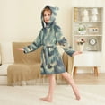 thumbnail image 4 of FORMRS Niños Bathrobe Unisex Hooded Robe Soft Plush Pajamas Sleepwear, Size 4-6T, Beige Floating Whale, 4 of 7