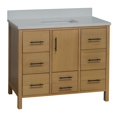 thumbnail image 4 of California 42" Bathroom Vanity with Blonde Veneer Cabinet and Matte White Top, 4 of 7