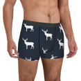 thumbnail image 5 of Men's Boxer Briefs, white moose deer black Soft Comfy Mens Underwear Boxer Briefs Breathable With Widen Waist, 5 of 7