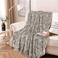 thumbnail image 2 of Gray Christmas Icon Pattern Round Blanket,Comfortable Soft Flannel Throw Blanket,All Season,Warm Lightweight Blankets for Sofa Bed Couch Living Room Chair 60"x60", 2 of 5