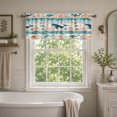 thumbnail image 2 of SPXUBZ Ocean Whale Window Valance Curtain Marine Sea Life Pattern Rod Pocket Short Curtain Coastal Bathroom Decor, 2 of 5