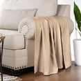 thumbnail image 4 of Superior Diamond Weave Cotton Blanket All Season Bed Blankets, Throw, Khaki, 4 of 12