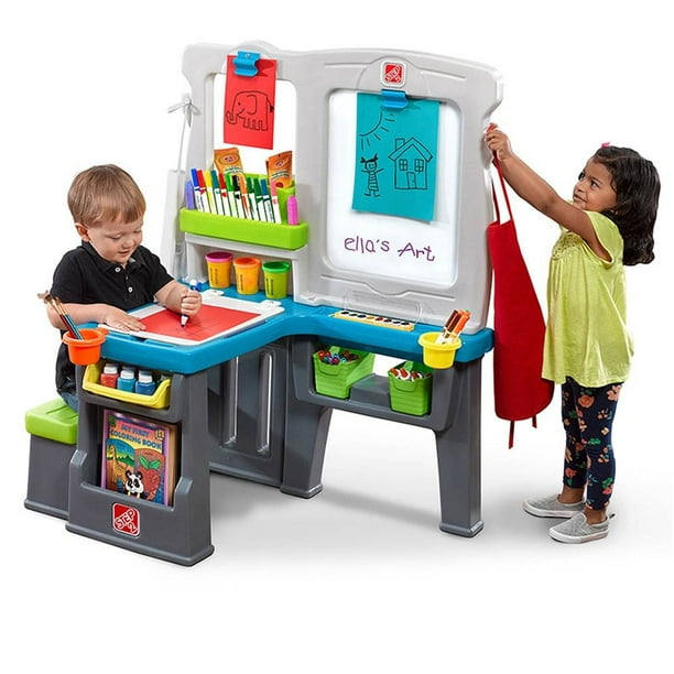 Step2 Great Creations Art Center Desk With Easel Chalk And Whiteboard Com Step2 Great Creations Art Center Desk, Step2 Art Desk For Toddlers