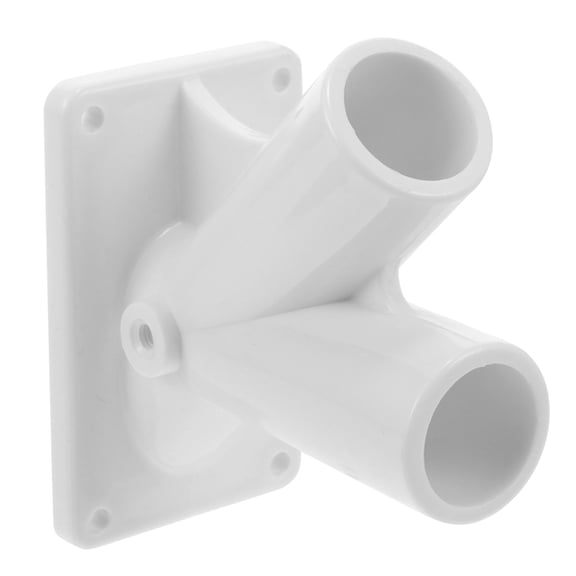 CATIEBYE V-Shaped Flagpole Bracket Holder White Weather-Resistant Flag Pole Mount for Exhibition 1 Set