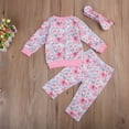 thumbnail image 2 of 3PCS Toddler Baby Girl Pullover Clothes Set Long Sleeve Floral Sweatshirt Top+Long Pants Outfit Set, 2 of 10