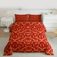 thumbnail image 2 of Homewish Bohemian Damask 3 Pieces Queen Comforter Set for Teens Girls Boys,Exotic Style Ultra Soft Bedding Sets,Yellow Red Bedding Comforter Set,Lightweight Room Decor,Reversible, 2 of 8