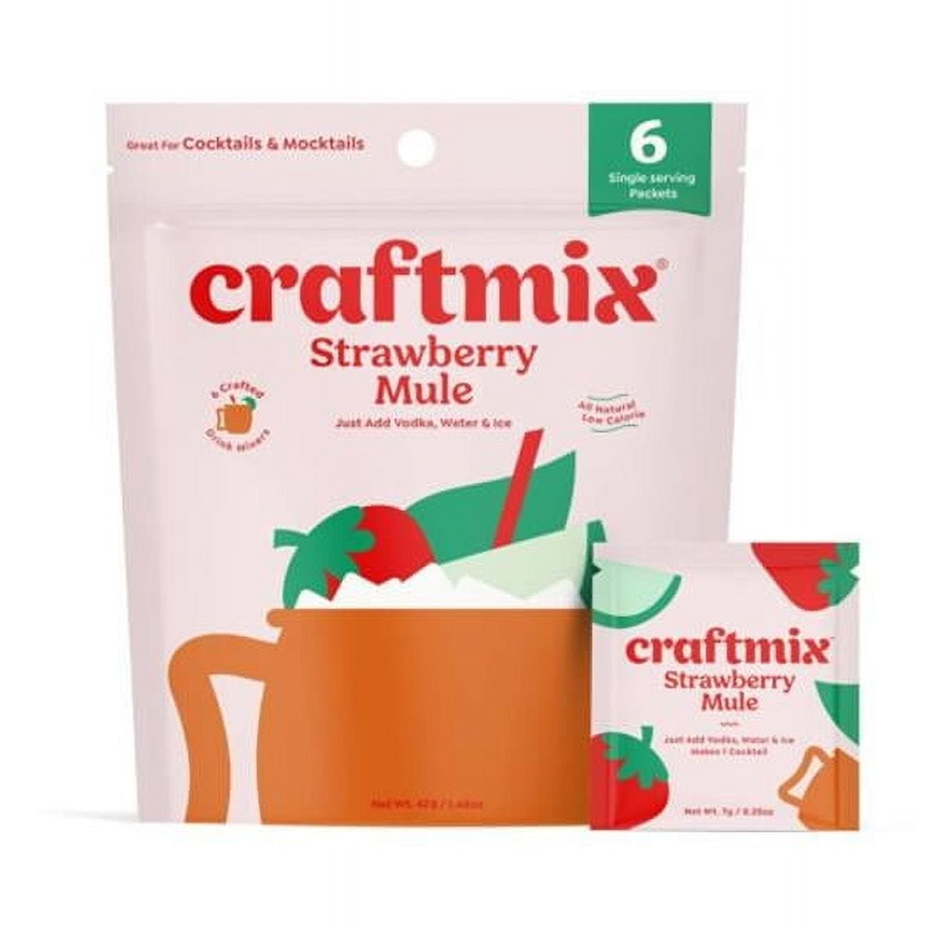 Craftmix 603 Strawberry Mule Cocktail Mixers - Pack of 6