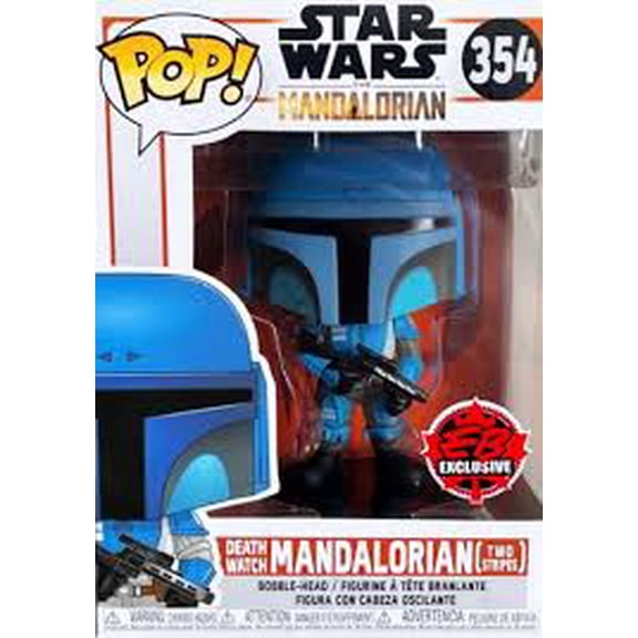 Death Watch Mandalorian Two Stripes 354 Exclusive Funko Pop With Protector