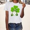 thumbnail image 2 of TSADFHJI Hauts de Sortie pour Femmes Plus Mode Imprimée Décontractée Col Rond Manches Courtes T-Shirt Haut L Blanc, 2 of 5