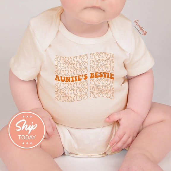 Auntie'S Bestie Onesie, Promoted To Auntie Gift For Baby, Auntie Niece Nephew Clothes, I Love My Aunt Apparel, Cute Baby Onesie, BABY BODYSUIT LAT 4424