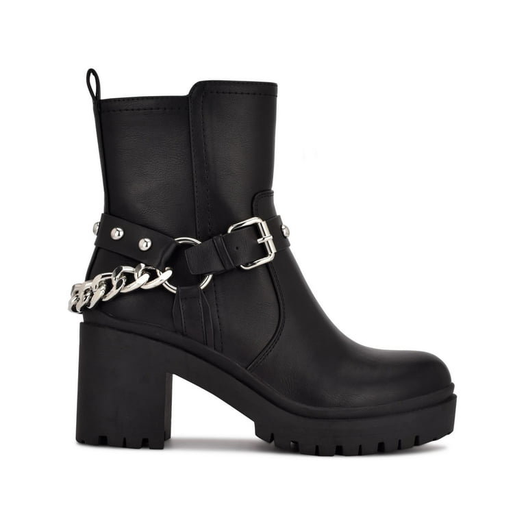 Nine West Womens Quilip 3 Faux Leather Embellished Booties