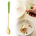 thumbnail image 2 of Under $5 Long Handle Iced Tea Spoon Stainless Steel Long Handle Dessert Spoons Ceramic Handle Coffee Spoon Ice Cream Spoons Cocktail Stirring Spoons, 1 Pack, Green, 2 of 9