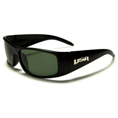 USA Brand Glass Lens Black/Tortoise Frame Men Sports Sunglasses Matte Black