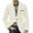 White, variant on CharmCyan Men's Corduroy Blazer Two Button Notched Lapel Casual Suit Jacket with Patch Pockets and Printed Chest Detail Black L