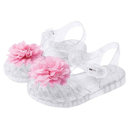 Caqnni Jelly Sandals for Girls Closed Toe Princess Summer Dress Shoes Fisherman Gladiator Water Beach Flat Sandals for Toddler/Little Kid/Big Kid Formal & Dailywear Girls Shoes