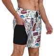 thumbnail image 2 of Balery London Landmark2 Bañador para hombre, shorts de playa de secado rápido con entrepierna y forro de compresión-Small, 2 of 6