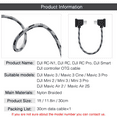 thumbnail image 4 of 1FT USB C to USB C Remote Controller Cable for DJI Mavic 3, Mini 2, Mini 3 Pro, Air 2S, Mavic Air 2, DJI RC-N1, RC Pro to Phone/Tablet Cable 90 Degree OTG Data Cord Accessories (USB C Connector), 4 of 7